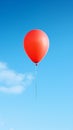 Vibrant Solitary Balloon Floating High in a Clear Blue Sky