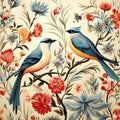 Two Songbirds in a Floral Oasis