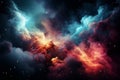 Vibrant space galaxy cloud illuminating night sky, revealing awe inspiring cosmos wonders