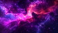 A vibrant space scene featuring a multitude of stars and swirling clouds, Otherworldly view of a vibrant nebula cloud formation in