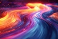 Vibrant Spectrum: Abstract 3D Render of Colorful Lines