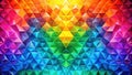 Vibrant spectrum of interlocking triangular forms creating a colorful, geometric abstract background. Generative AI Royalty Free Stock Photo