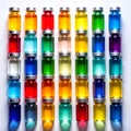 Vibrant Array of Colorful Laboratory Vials Royalty Free Stock Photo