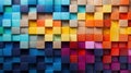 Vibrant Spectrum of Stacked Wooden Blocks AI Generated