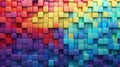 Vibrant Spectrum of Stacked Wooden Blocks AI Generated