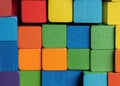 Vibrant Spectrum of Stacked Wooden Blocks: A Colorful Toy for Creative Learning and Imaginative Play