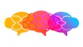Vibrant Speech Bubble Chat, Colorful Communication Icons, vector design Generative AI Royalty Free Stock Photo