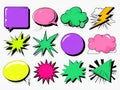 Vibrant Speech Bubbles and Thought Clouds Exploring the Dynamic Elements of Comic Book Art in Digital Storytelling Royalty Free Stock Photo