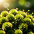 Of vibrant, spherical green moss structures, likely Bryophyta, Royalty Free Stock Photo