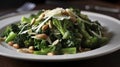 Vibrant Spinach and Broccoli Salad, Fresh Greens with Nutritious Combination and Zesty Dressing
