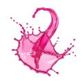A vibrant splash of pink liquid forming a question mark shape Royalty Free Stock Photo