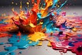 Vibrant Splatter: Colorful Liquid Colors in HD Wallpaper Royalty Free Stock Photo