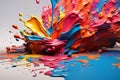 Vibrant Splatter: Colorful Liquid Colors in HD Wallpaper Royalty Free Stock Photo