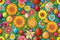 Vibrant Spring Festival Celebration Pattern A Tileable Background for Seamless Design Projects Perfect for Invitations Royalty Free Stock Photo