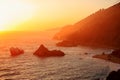 Big Sur Sunset at Julia Pfeiffer-Burns State Park, California, USA Royalty Free Stock Photo