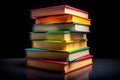Vibrant Stack of Books A Colorful CloseUp Photography Display of Knowledge and Learning Royalty Free Stock Photo