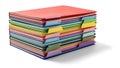 Colorful Stack of File Folders and Documents on White Background (ai generated) Royalty Free Stock Photo