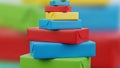 Stack of Colorful Gift Boxes Festive. Royalty Free Stock Photo