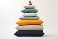 Vibrant Stack pillow cushions. Generate AI