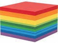 A vibrant stack of rainbow-colored sticky notes, each layer revealing a different hue Royalty Free Stock Photo