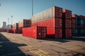 Vibrant Stacked Shipping Containers in Industrial Port