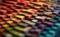 Vibrant Stacked Spectrum: Multi-Colored Array, Generative AI