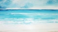 Abstract Beach With White Sand - Digital Painting Royalty Free Stock Photo