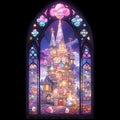 Vibrant Stained Glass Window Illustration Royalty Free Stock Photo