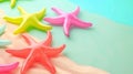 Vibrant Starfish on a Sandy Beach Gradient Background Royalty Free Stock Photo