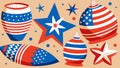 Vibrant stars and stripes patterns emerge on the pottery pieces showcasing the students creativity and patriotism Royalty Free Stock Photo