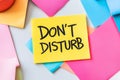 Vibrant sticky notes featuring \'don\'t disturb\' message for office or home use