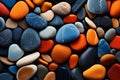 Vibrant Stones orange blue background. Generate Ai Royalty Free Stock Photo