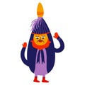 Vibrant Strange Halloween character. Cute bizarre comic characters in flat hand drawn style