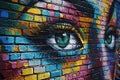 Vibrant Street Art on Brick Walls Royalty Free Stock Photo