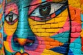 Vibrant Street Art on Brick Walls Royalty Free Stock Photo