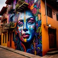 Vibrant street art murals and iconic landmarks of Bogota, Colombia