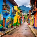 Vibrant Street Scene in Bogota, Colombia