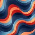 Vibrant Striped Pattern On Blue And Orange Wavy Background Royalty Free Stock Photo