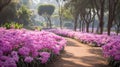 Captivating Purple Tulips Leading To Green Grass In Traditional Vietnamese Style