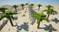 Minecraft-Style Pyramid in a Desert Landscape Royalty Free Stock Photo