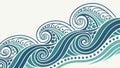 Vibrant Stylized Ocean Wave Pattern, vector design Generative AI Royalty Free Stock Photo