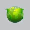 Green Earth Globe Map Illustration Royalty Free Stock Photo
