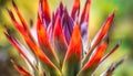 Vibrant succulent blossom, sharp colors in nature formal garden generated by AI