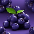 Vibrant and succulent ripe acai berry isolated on a captivating dark purple background