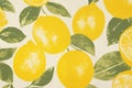 Vibrant summer freshness, abstract lemon and leaf pattern