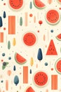 Vibrant Summer Harvest: A Colorful Palette of Watermelon Slices