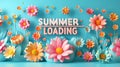 Vibrant Summer Loading Concept with 3D Floral Illustration Royalty Free Stock Photo