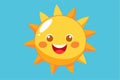 A vibrant sun illustration features a happy face, ideal for adding warmth to design Royalty Free Stock Photo
