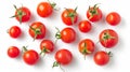 Vibrant, Sun-kissed Cherry Tomatoes - Captivating Top View without Shadows ( )