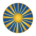 Vibrant sunburst design with blue and yellow rays emitting from center Royalty Free Stock Photo